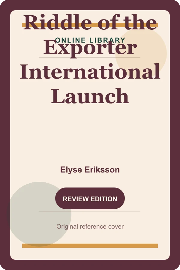 Original Online Library reference cover for Riddle of the Exporter International Launch Plan