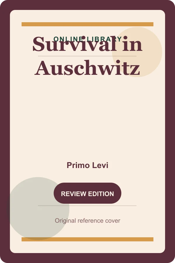 Original Online Library reference cover for Survival in Auschwitz