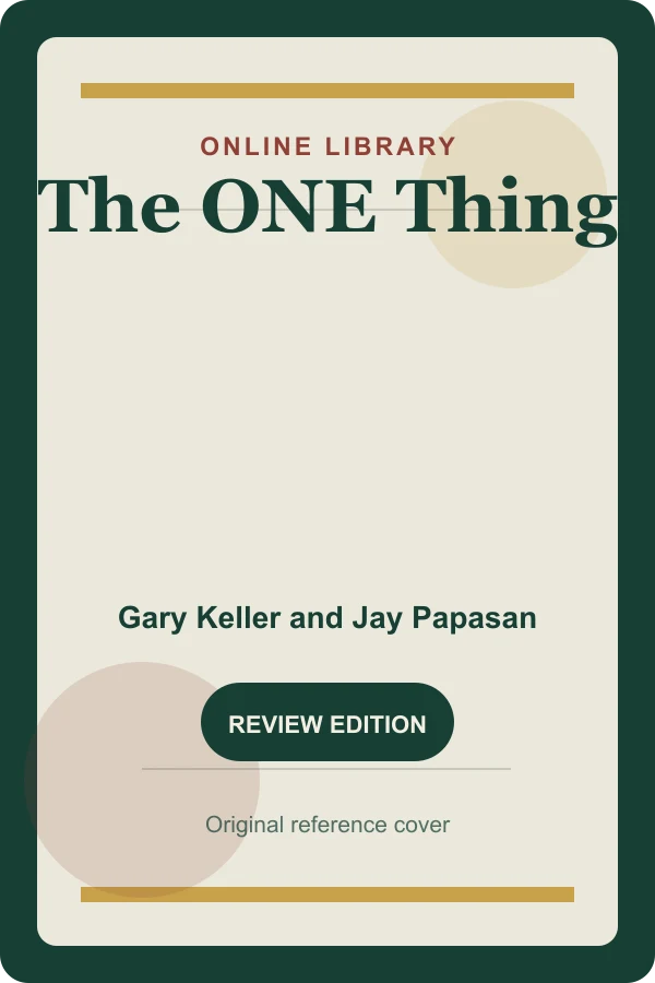 Original Online Library reference cover for The ONE Thing